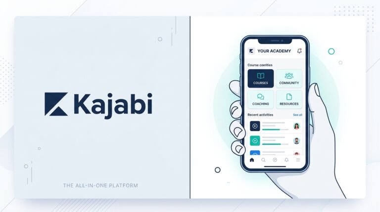 Kajabi dashboard and online course platform review 2026.