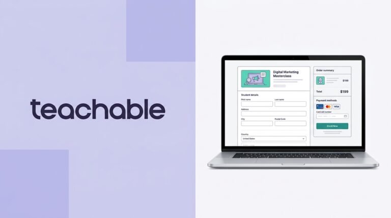 Teachable dashboard and online course platform review 2026.