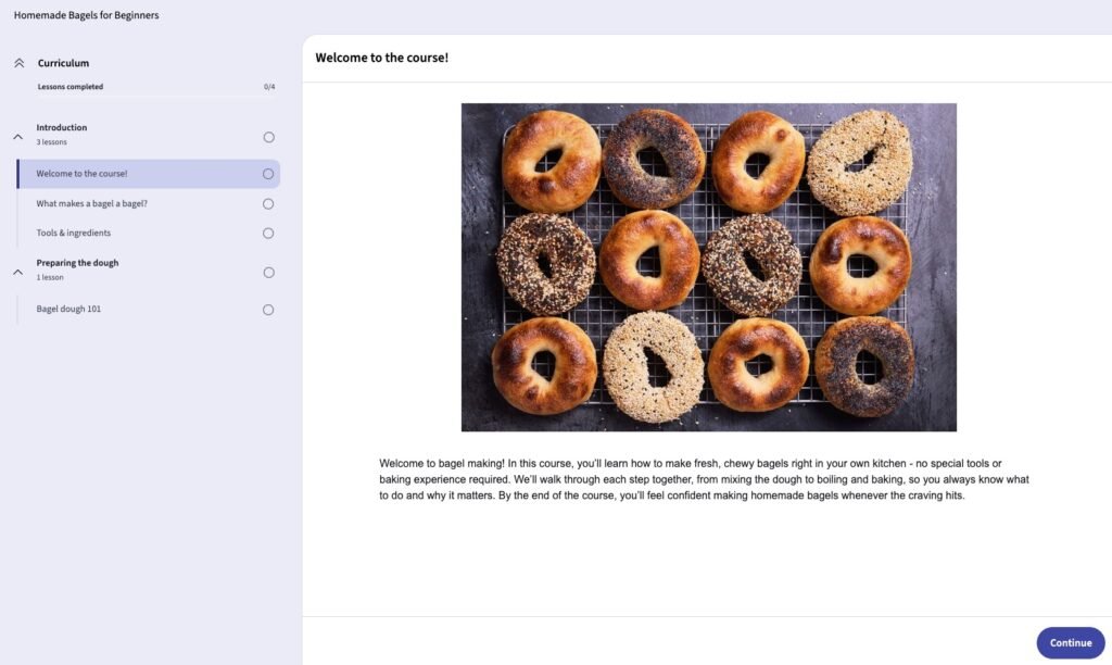 Thinkific drag-and-drop course builder dashboard showing lesson blocks and compliance settings.