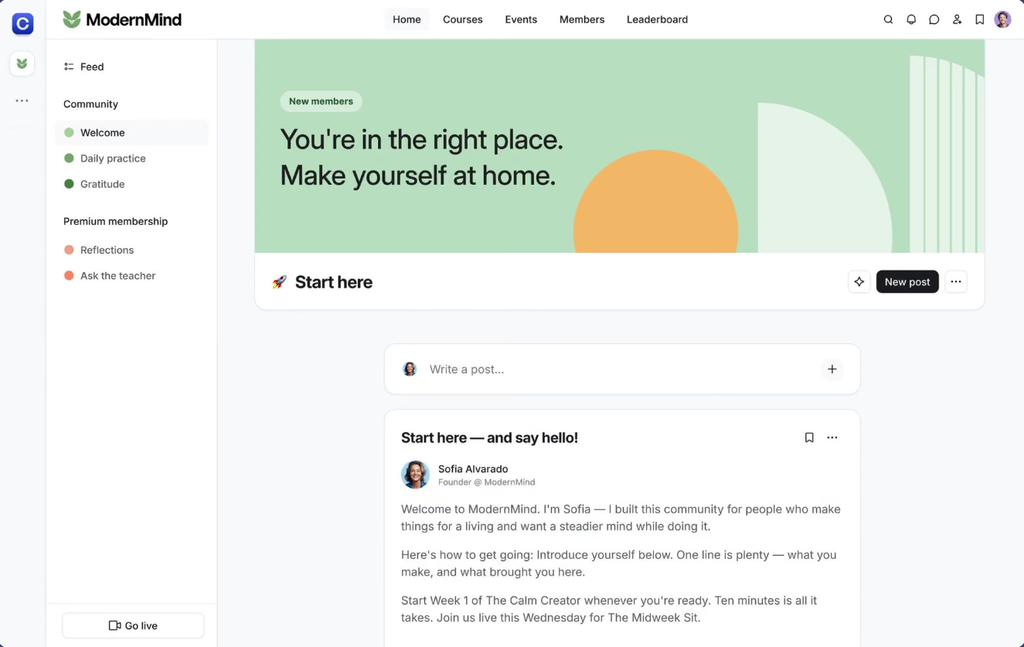 Circle community dashboard